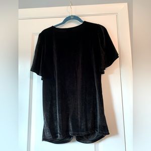 Torrid Stretch Velvet Shirred-Front Flutter Sleeve Blouse